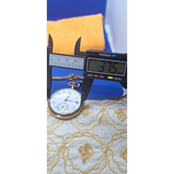 Tacy Watch Co. "MARION" Pocket Watch w/ 15 jewels Swiss Made Size 9s w/ Chain - Picture 3 of 10